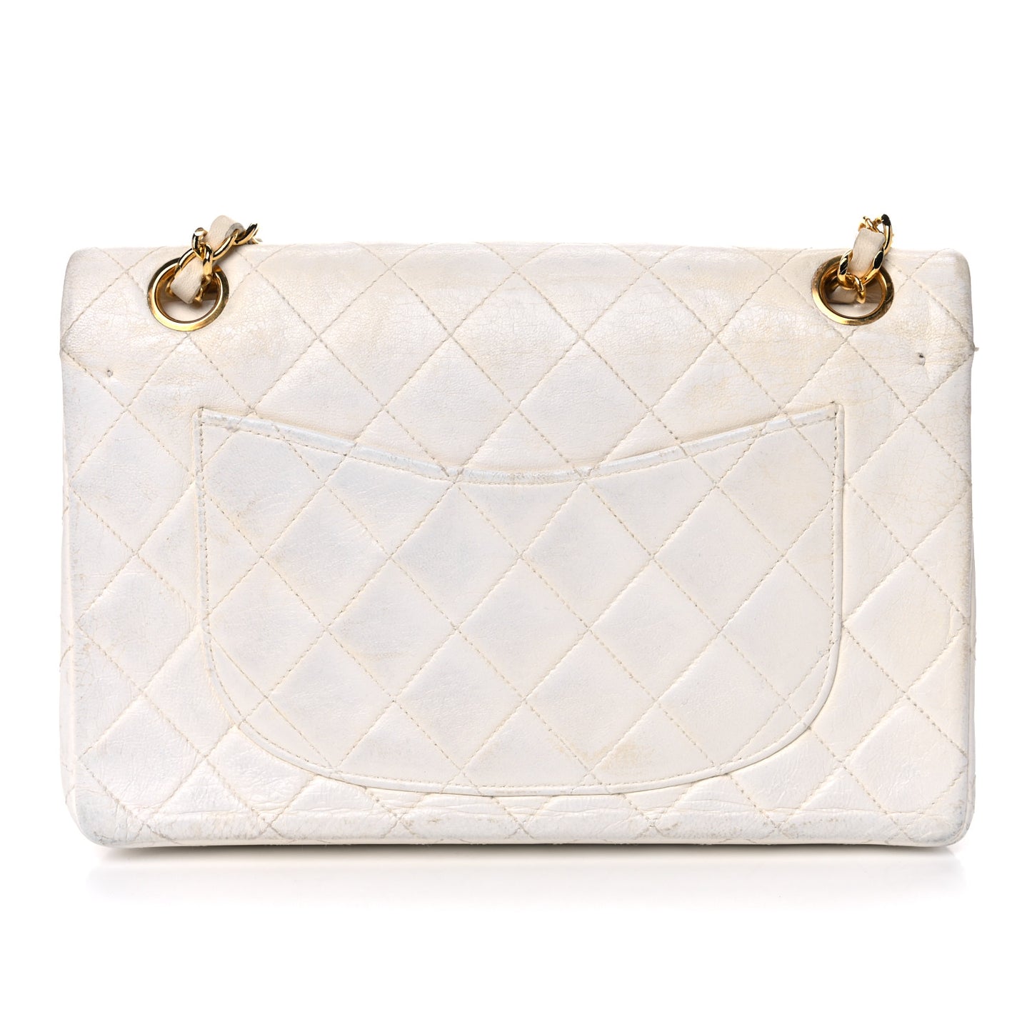 Lambskin Quilted Small Double Flap White