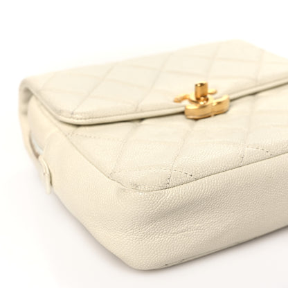 Chanel Shiny Caviar Quilted Chain Melody Backpack White 9 of 11