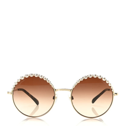 Chanel Pearl Round Sunglasses 4234-H Gold 2 of 6
