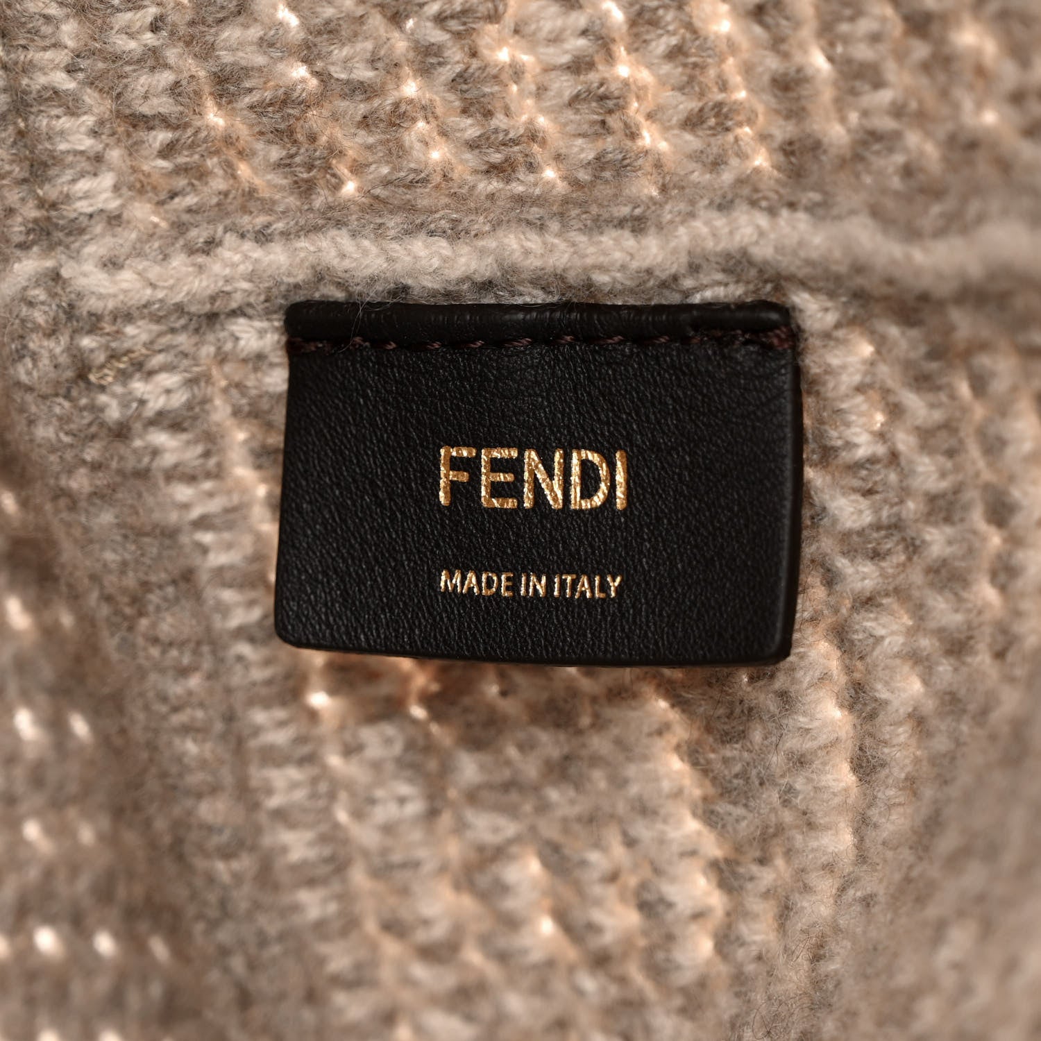 Fendi Cashmere Knit FF Large Shopper Tote Tortora 6 of 10