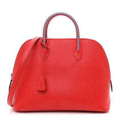 Hermes Epsom Tressage 1923 Bolide 30 Rouge De Coeur Bleu Du Nord 1 of 10