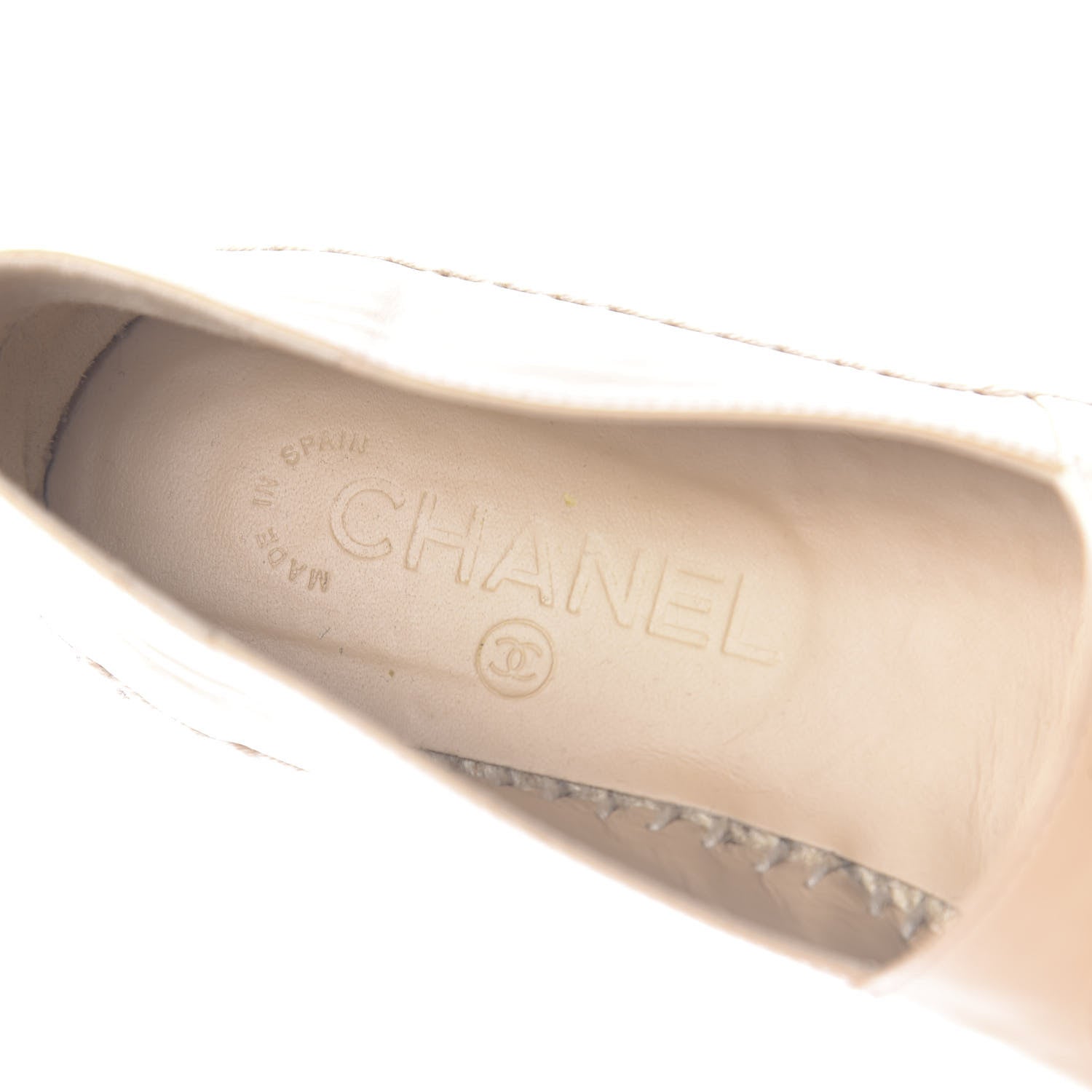 Chanel Lambskin CC Espadrilles 38 Beige Black 7 of 9