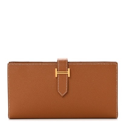 Hermes Epsom Bearn Gusset Wallet Gold 1 of 8