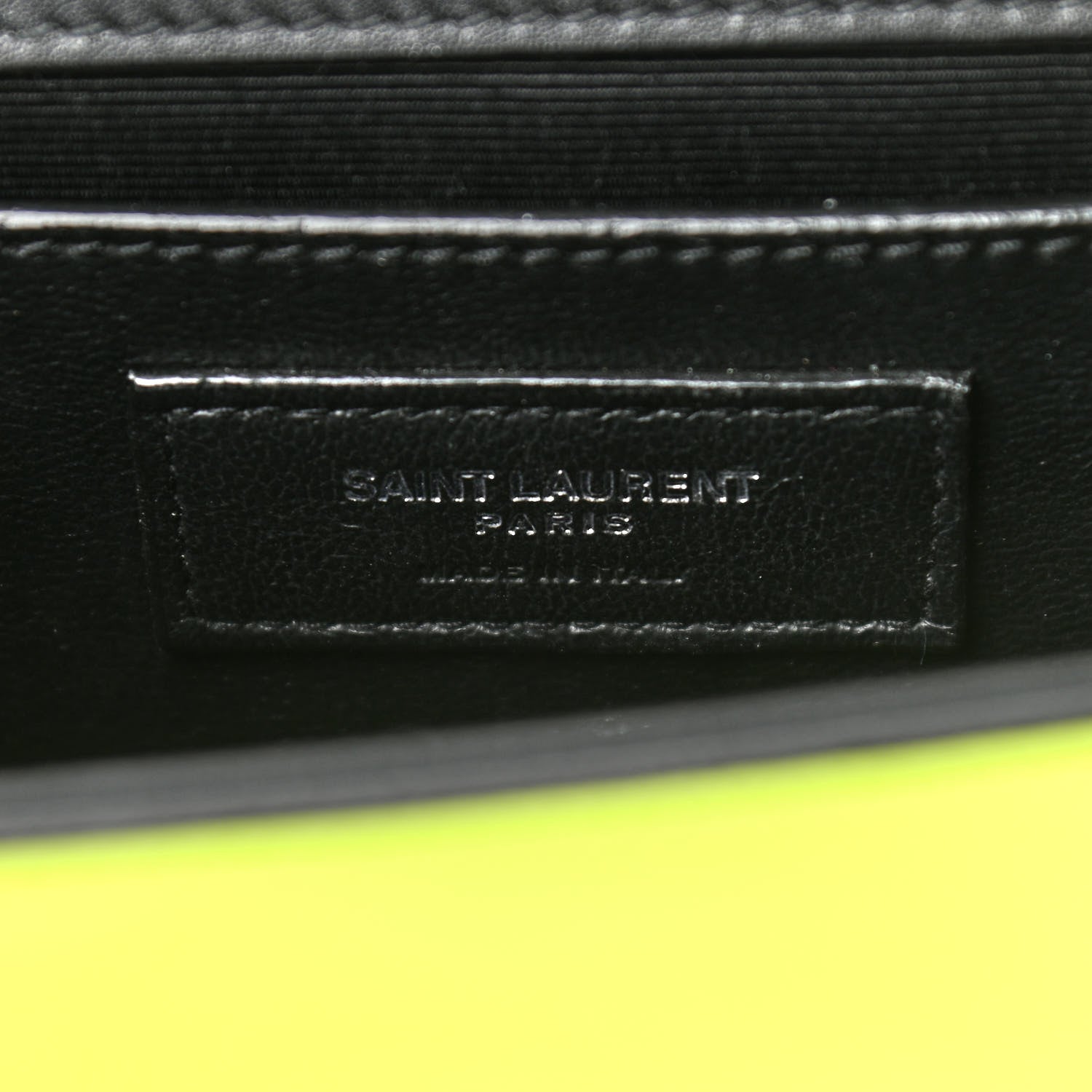 Saint Laurent Patent Grain de Poudre Small Monogram Kate Satchel Neon Yellow 6 of 16