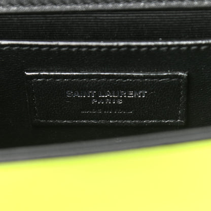 Saint Laurent Patent Grain de Poudre Small Monogram Kate Satchel Neon Yellow 6 of 16