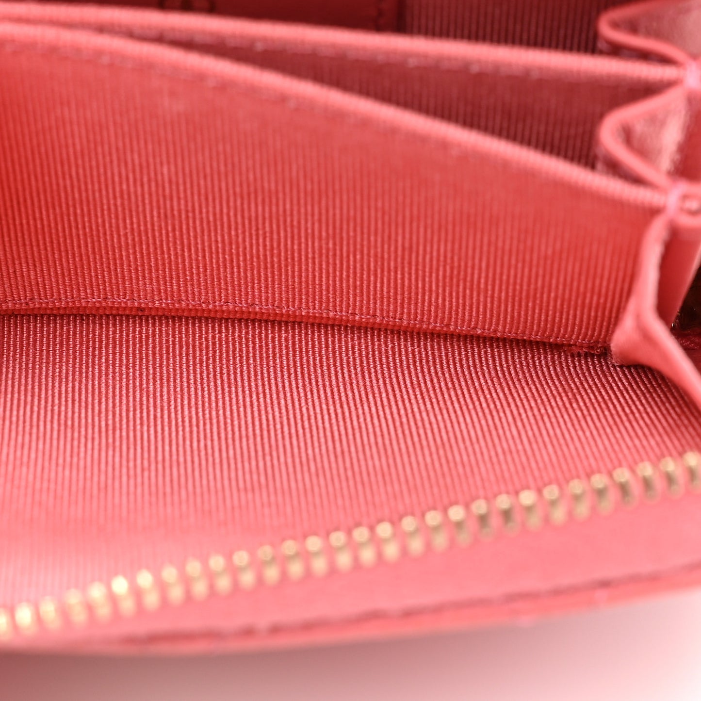 Caviar Quilted Zip Coin Purse Dark Pink