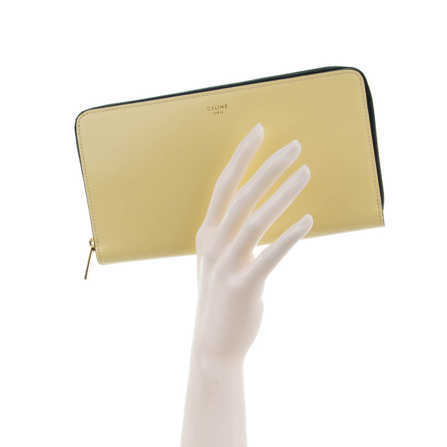 Spazzolato Calfskin Large Zip Around Multifunction Wallet Yellow