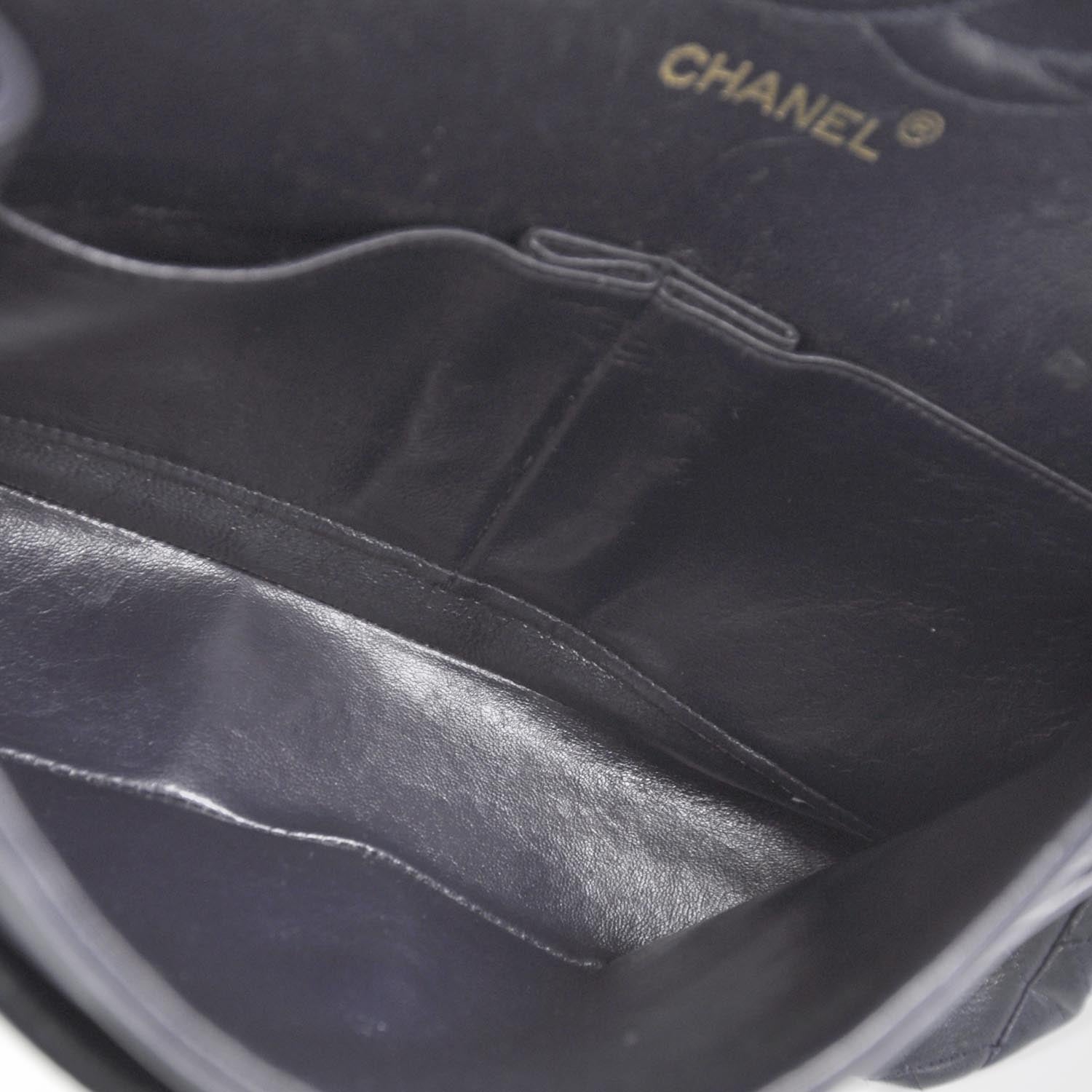Chanel Lambskin Quilted Medium Double Flap Navy 6 of 11