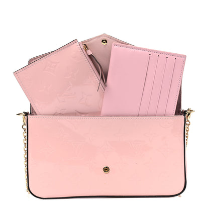 Louis Vuitton Vernis Felicie Chain Wallet Rose Ballerine 5 of 5