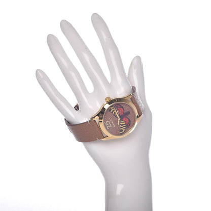 Gucci Stainless Steel Calfskin 38mm G-Timeless Moth Quartz Watch Brown 2 of 6