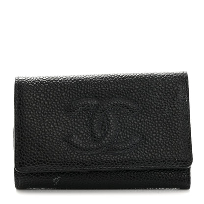 Chanel Caviar Timeless CC 6 Key Holder Case Black 1 of 8