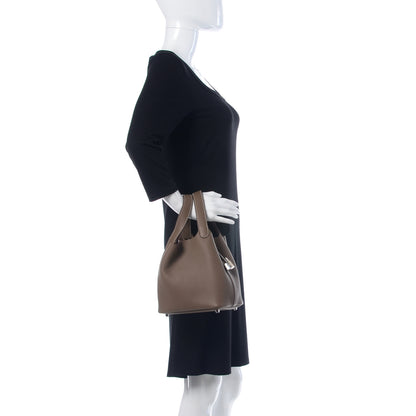 Hermes Taurillon Clemence Picotin Lock 18 PM Etoupe 1 of 7