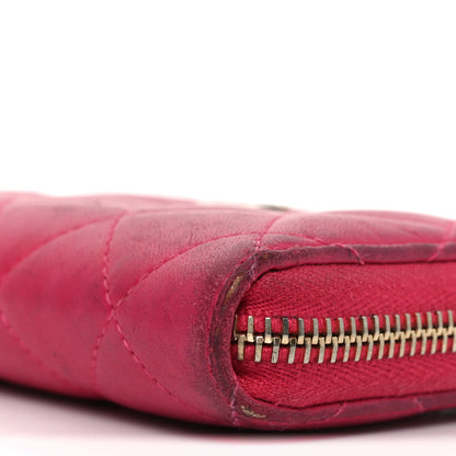 Chanel Lambskin Quilted Zip Coin Purse Fuchsia 9 of 9