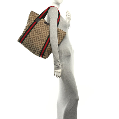 Gucci GG Monogram Medium Web Handle Vertical Tote Dark Brown 2 of 10