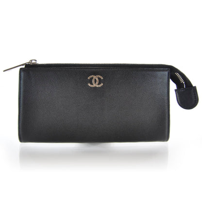 Chanel Caviar Zip Around Pouch Wallet Black 1 of 8