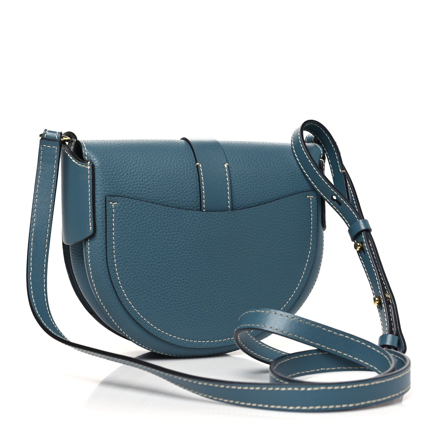 Chloe Grained Calfskin Small Darryl Saddle Crossbody Bag Mirage Blue 3 of 10