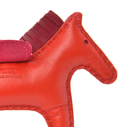 Hermes Milo Lambskin Grigri Rodeo Horse Bag Charm PM Rouge Indien Rubis Rose Mexico 3 of 4