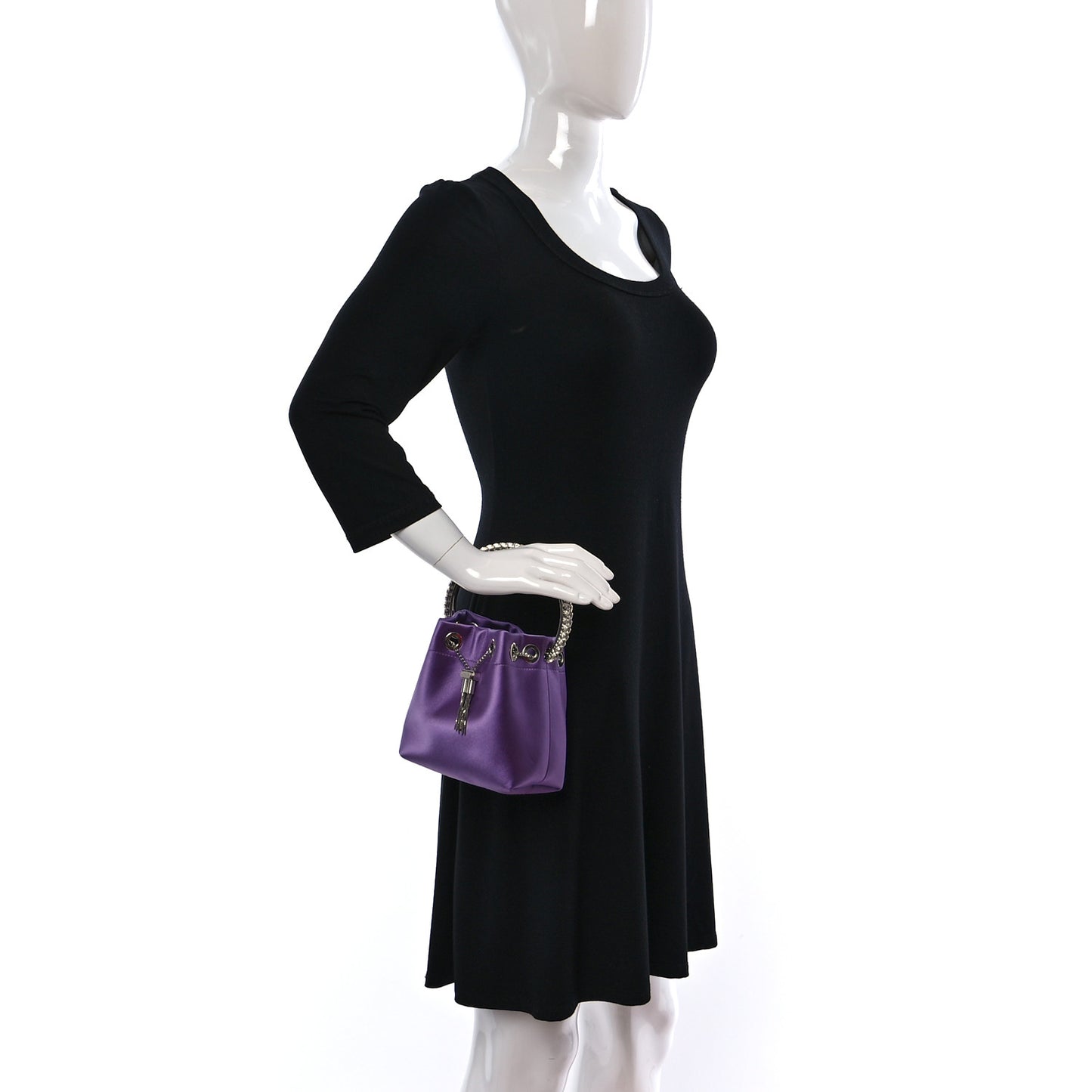 Satin Crystal Embellished Bon Bon Bag Wisteria