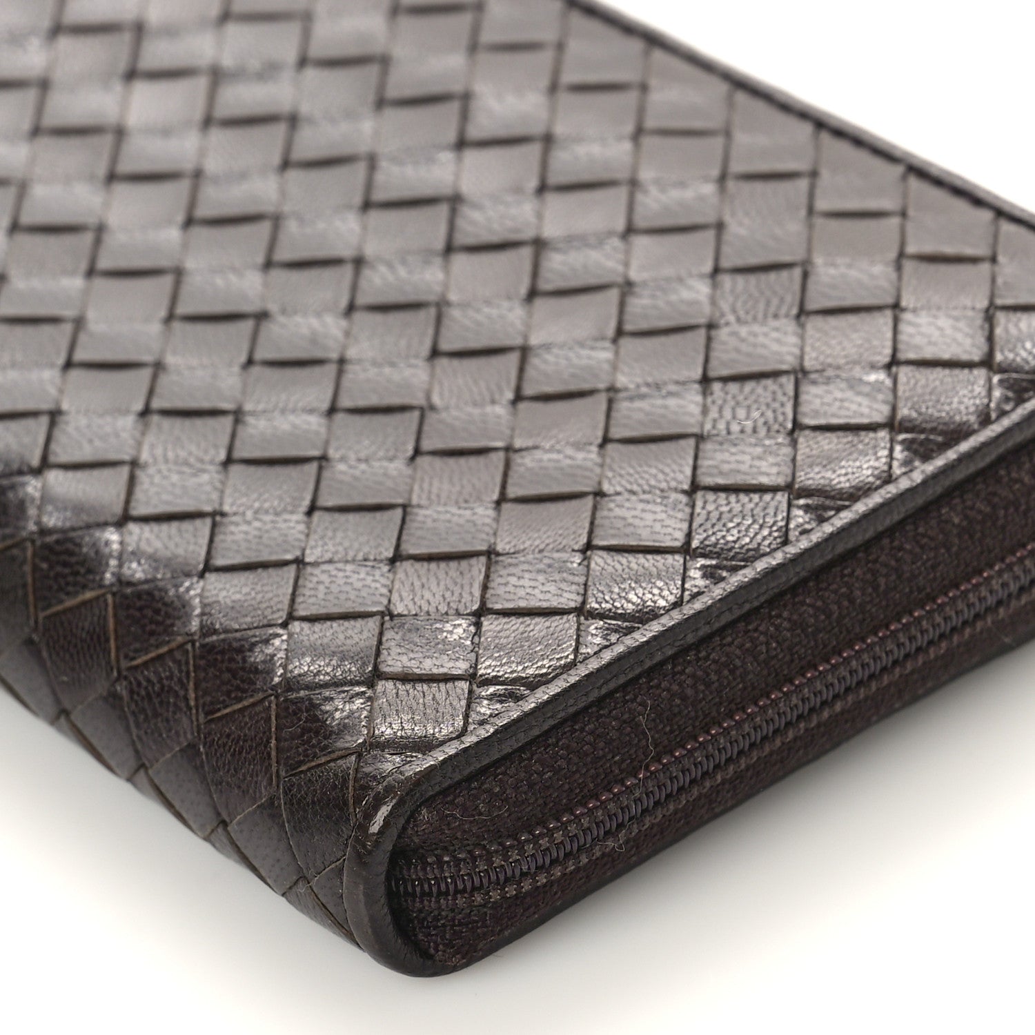 Bottega Veneta Nappa Intrecciato Zip Around Wallet Ebano 8 of 8