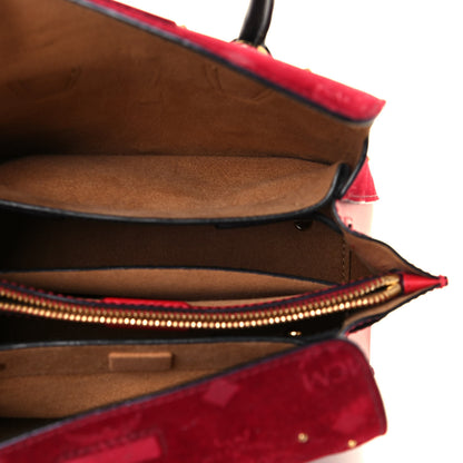 MCM Velvet Studded Mini Insignia Milla Tote Ruby Red 5 of 12