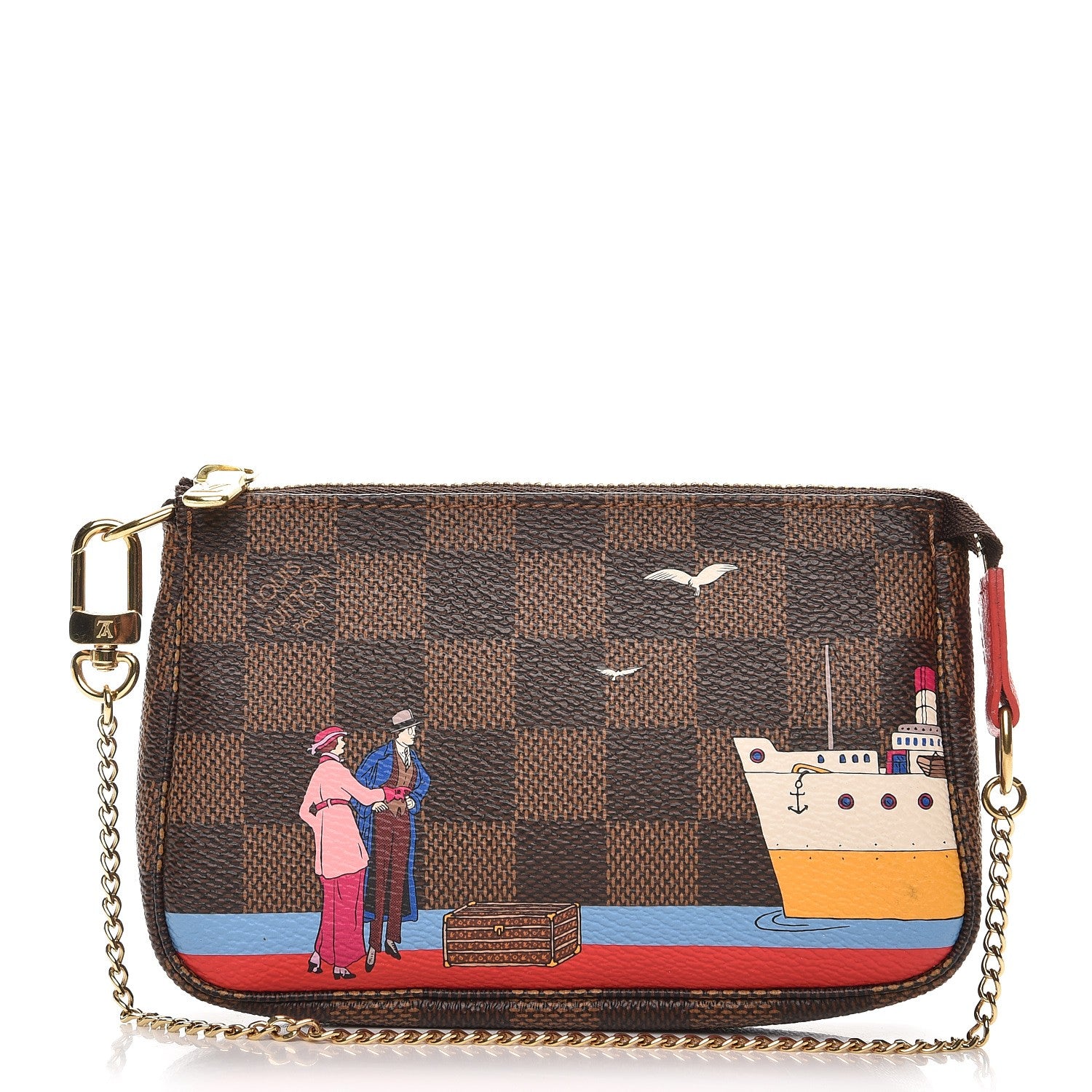 Louis Vuitton Damier Ebene 2016 Christmas Animation Mini Pochette Accessories 1 of 9