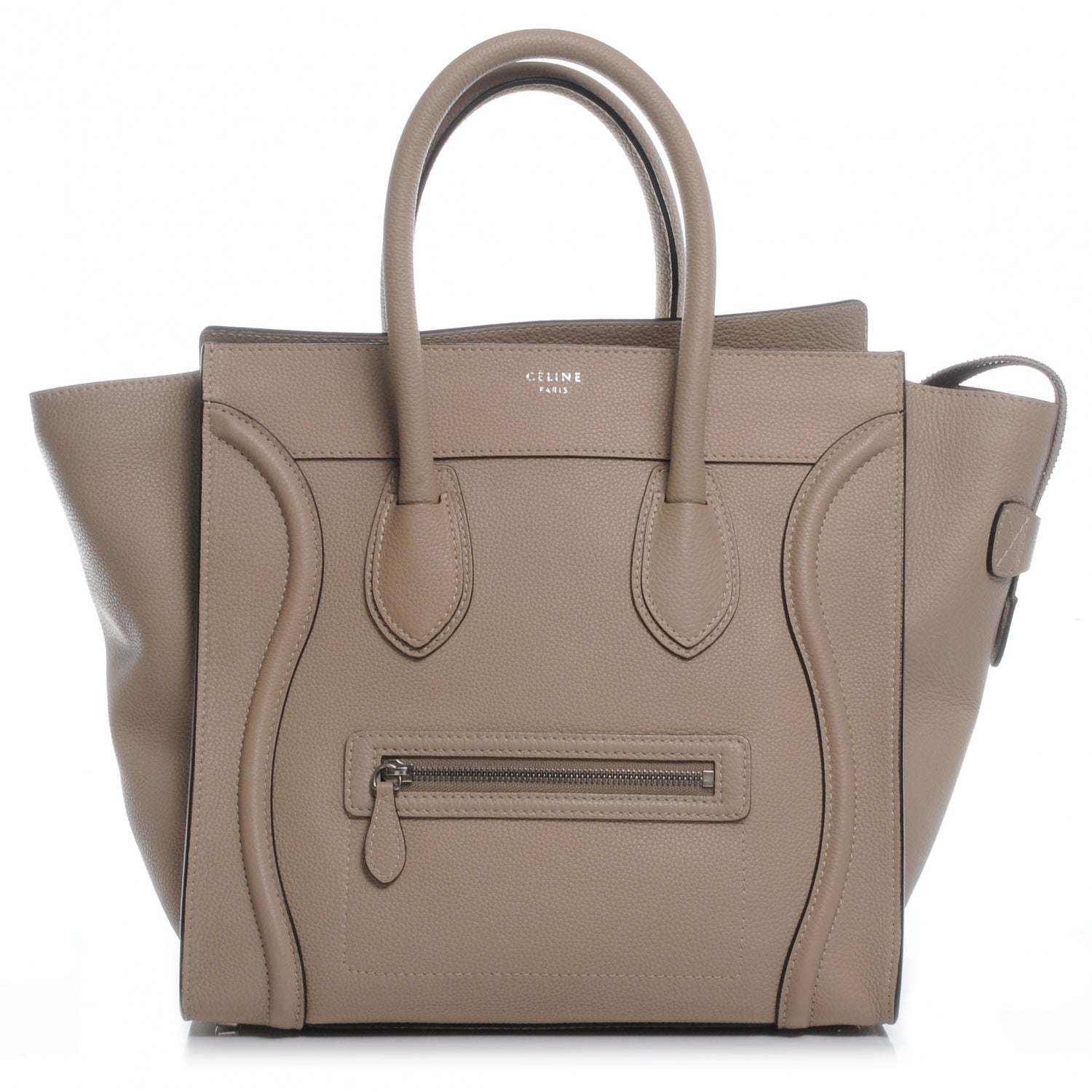 Celine Drummed Calfskin Mini Luggage Dune 1 of 8