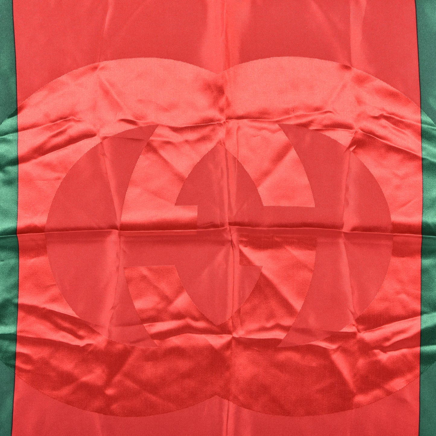 Silk Logo Square Scarf Green Red