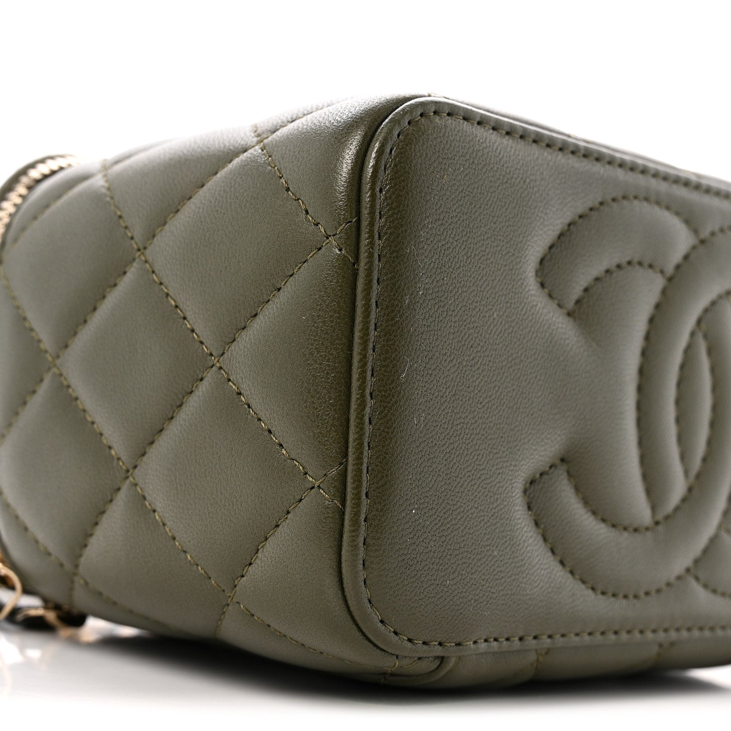 Chanel Lambskin Quilted Pick Me Up Vanity Case Khaki 9 of 11
