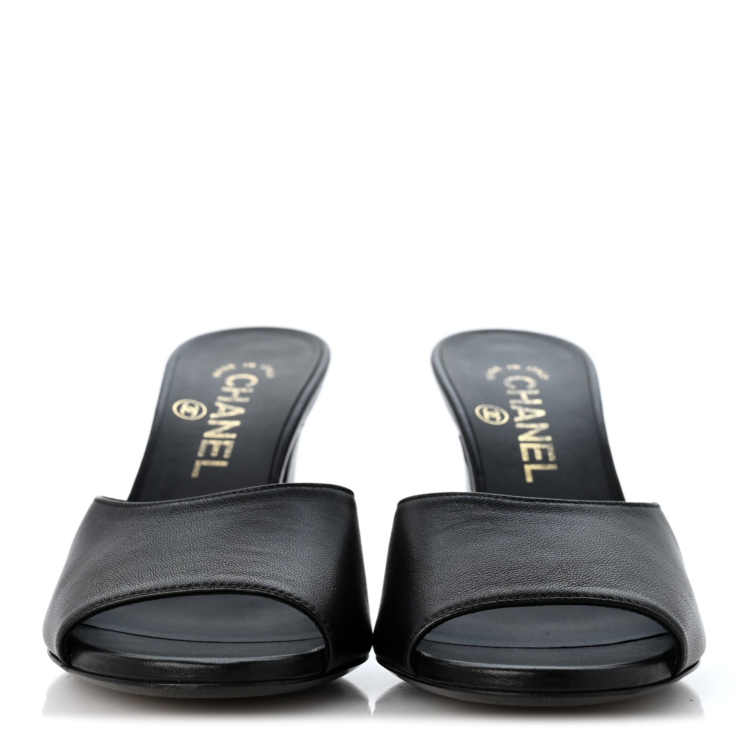 Chanel Lambskin CC Chain Mules 36.5 Black 3 of 9