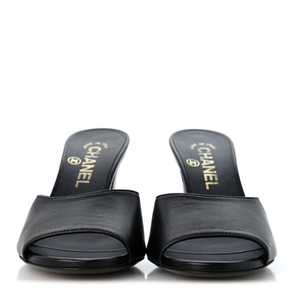 Chanel Lambskin CC Chain Mules 36.5 Black 3 of 9