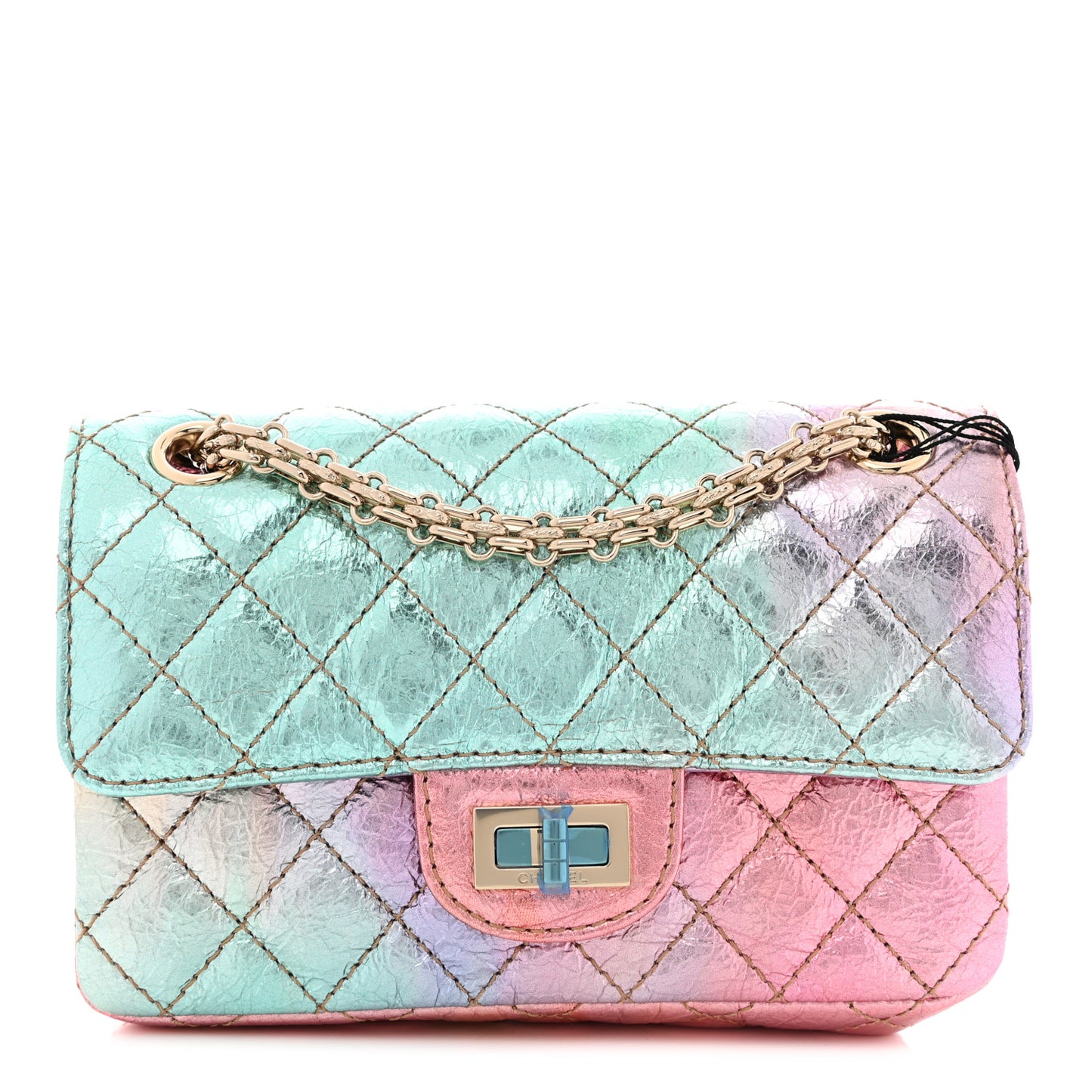 Metallic Goatskin Quilted Mini 2.55 Reissue Flap Multicolor