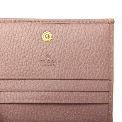 Gucci Pebbled Calfskin GG Marmont Card Case Porcelain Rose 6 of 7