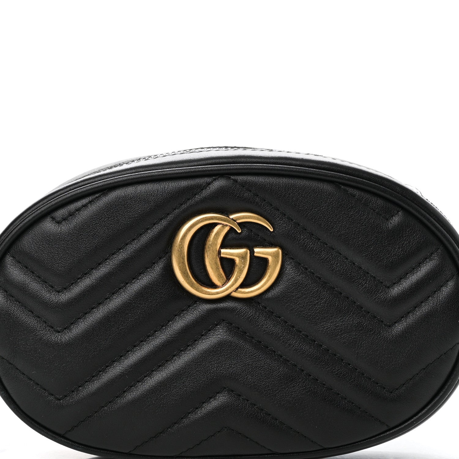 Gucci Calfskin Matelasse GG Marmont Belt Bag 75 30 Black 10 of 11