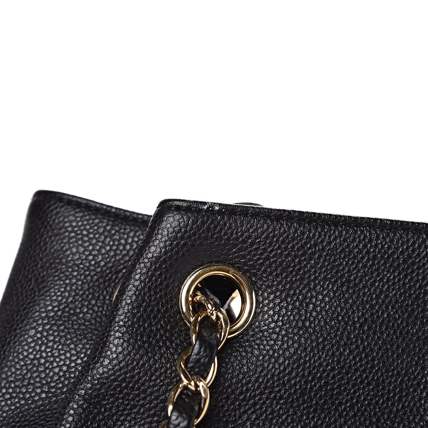 Crumpled Grained Calfskin Zip and Carry Shopping Tote Black