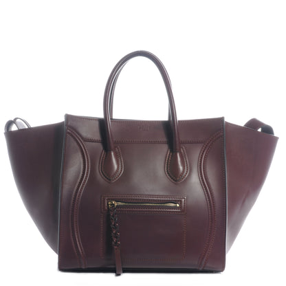 Celine Natural Calfskin Medium Phantom Luggage Burgundy 1 of 7