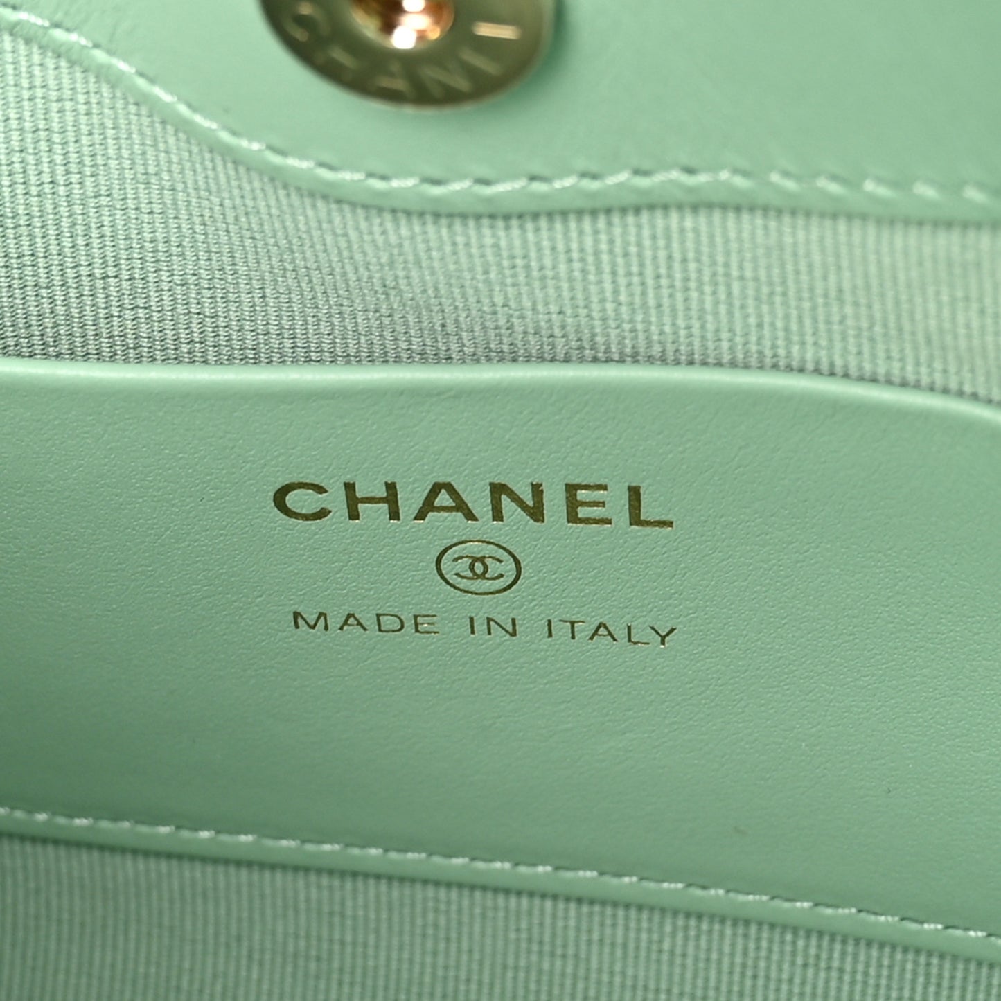 Shiny Crumpled Calfskin Quilted Nano 31 Shopping Bag Light Green