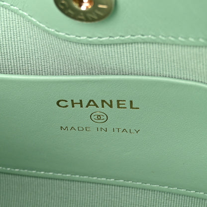 Chanel Shiny Crumpled Calfskin Quilted Nano 31 Shopping Bag Light Green 6 of 11