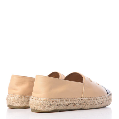Chanel Lambskin CC Espadrilles 35 Beige Black 4 of 18