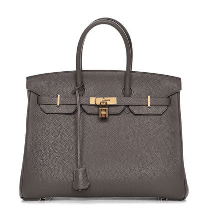 Hermes Taurillon Clemence Birkin 35 Etain 1 of 41