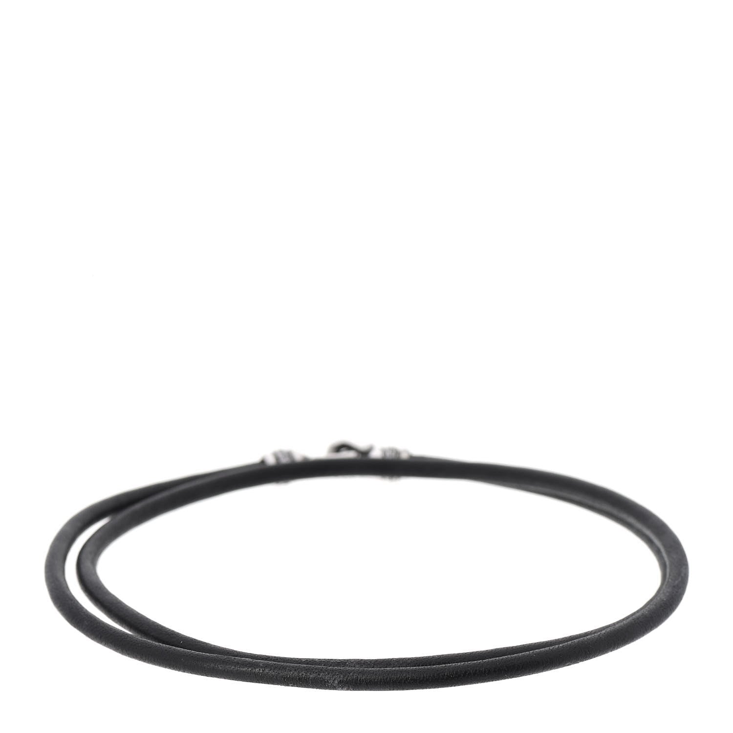 David Yurman Sterling Silver Diamond Leather Buckle Wrap Bracelet Black 2 of 3