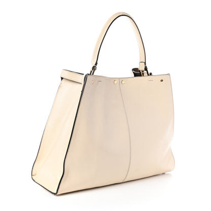 Fendi Agnello Old Shine Shearling Pequin Large Peekaboo X-Lite Camelia Tobacco Black 5 of 11