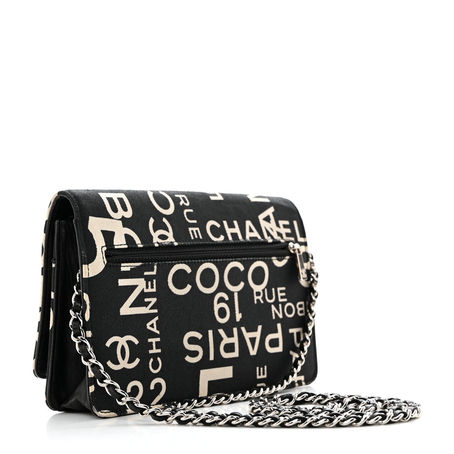 Chanel Denim Coco Wallet On Chain WOC Black 3 of 11