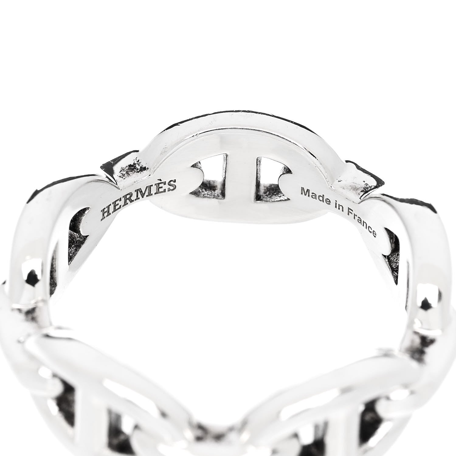 Hermes Sterling Silver PM Chaine d'Ancre Enchainee Band Ring 55 7.25 4 of 7