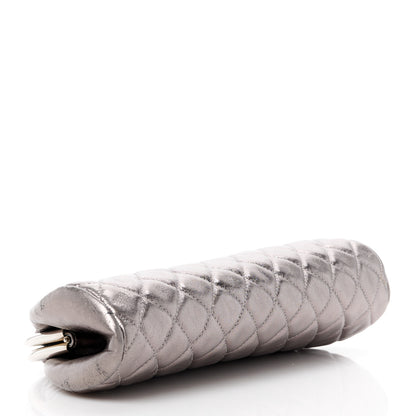 Chanel Metallic Aged Calfskin Quilted Timeless Clutch Silver 4 of 12