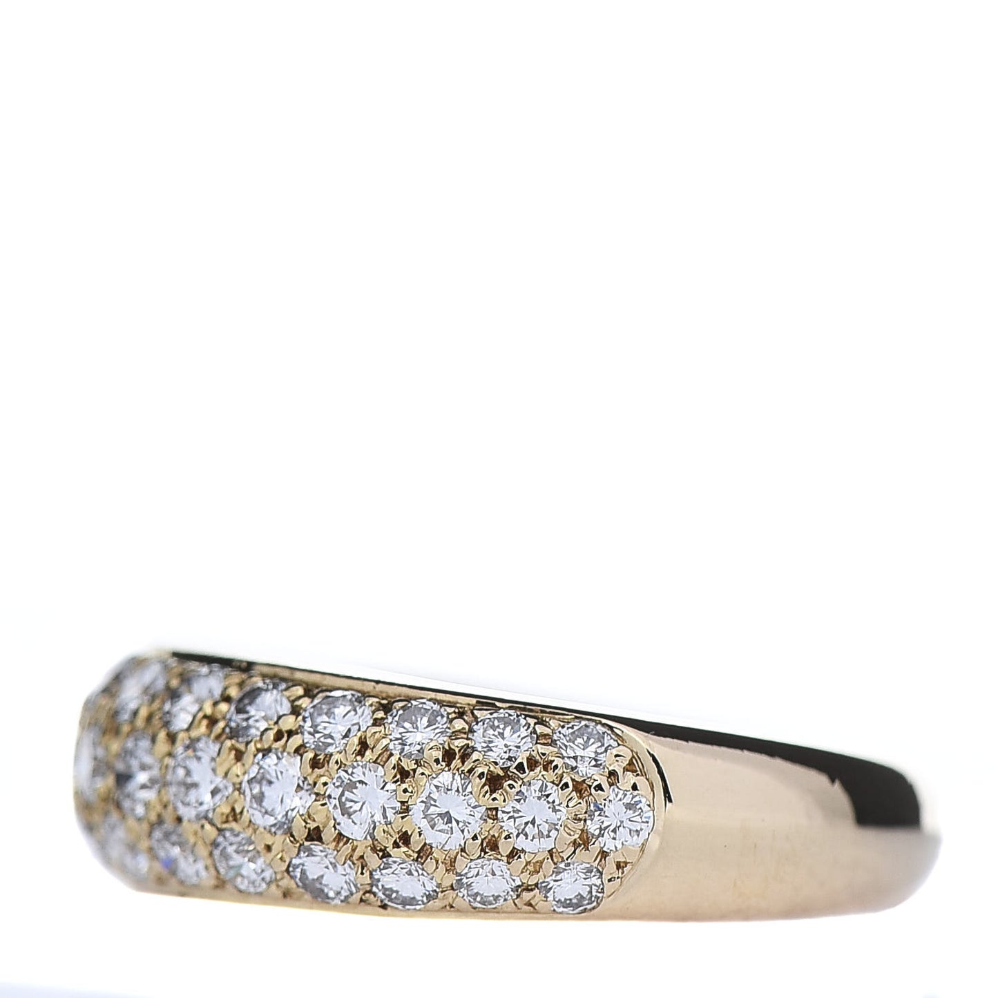 18K Yellow Gold Diamond 6mm Etincelle de Band Ring 47 4