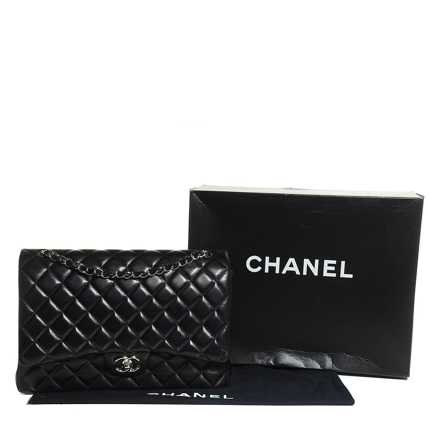 Chanel Lambskin Quilted Maxi Double Flap Black 5 of 9