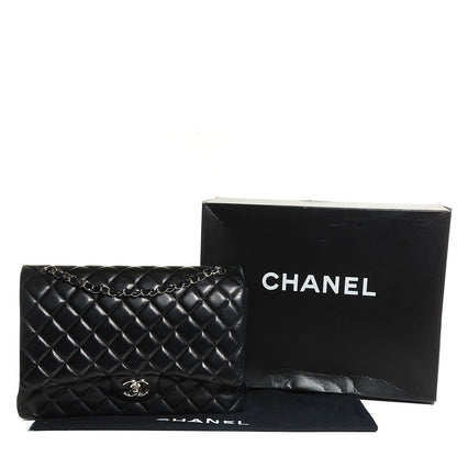 Chanel Lambskin Quilted Maxi Double Flap Black 5 of 9