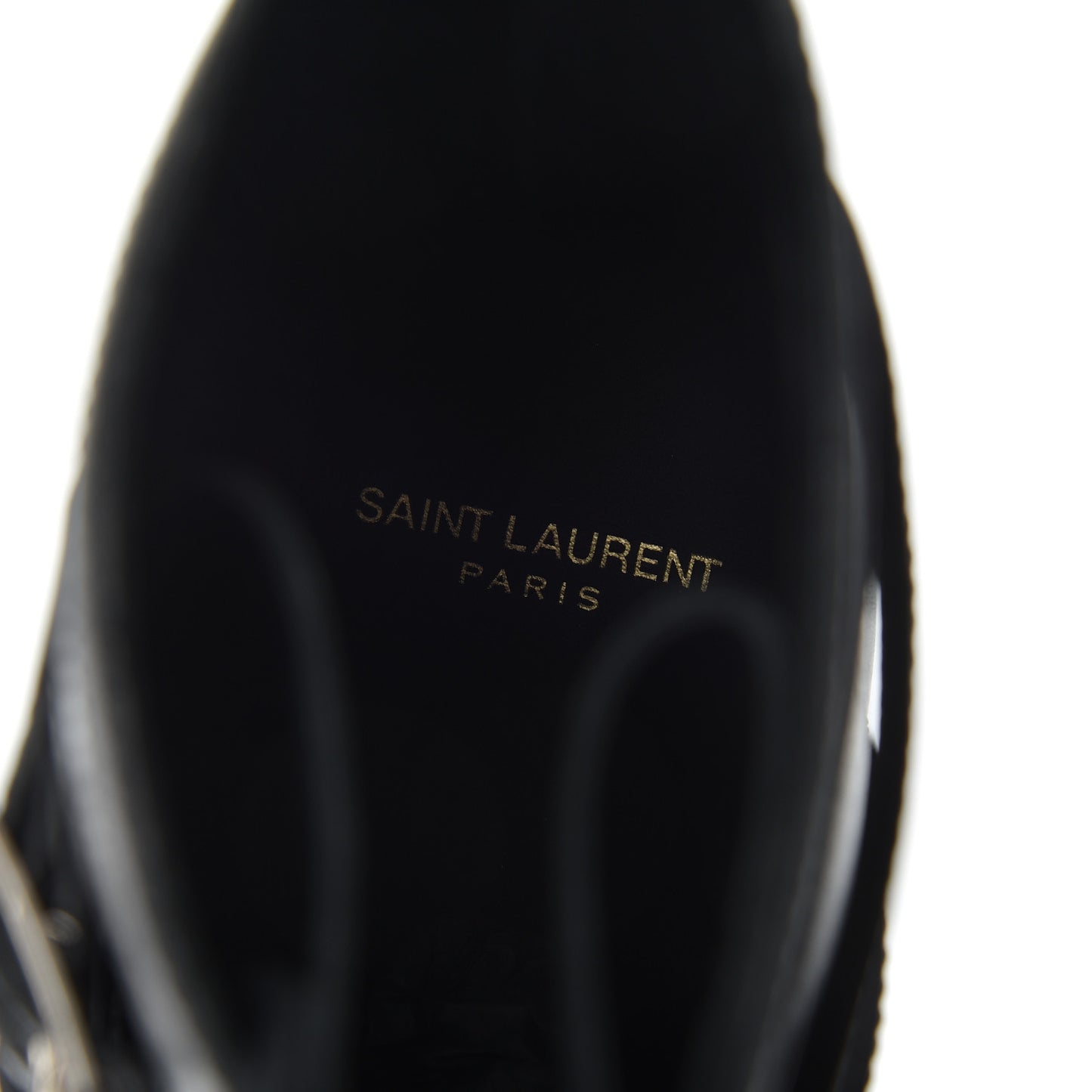 Smooth Calfskin Studded Strap Rangers Boots 37.5 Black
