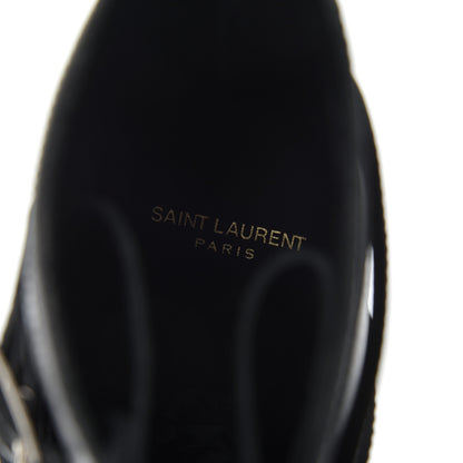 Saint Laurent Smooth Calfskin Studded Strap Rangers Boots 37.5 Black 6 of 16
