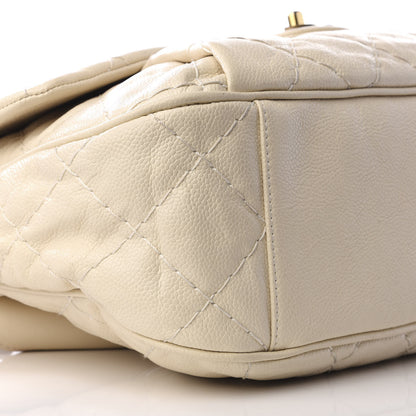 Chanel Crumpled Grained Calfskin Coco Pleats Messenger Flap Ivory 5 of 9